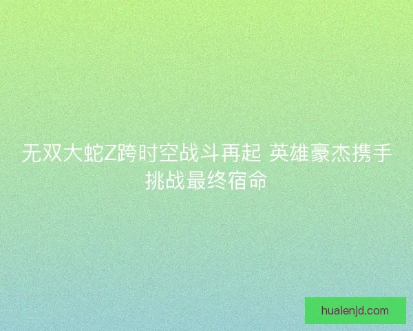 无双大蛇Z跨时空战斗再起 英雄豪杰携手挑战最终宿命 无双大蛇Z跨时空战斗再起 英雄豪杰携手挑战最终宿命