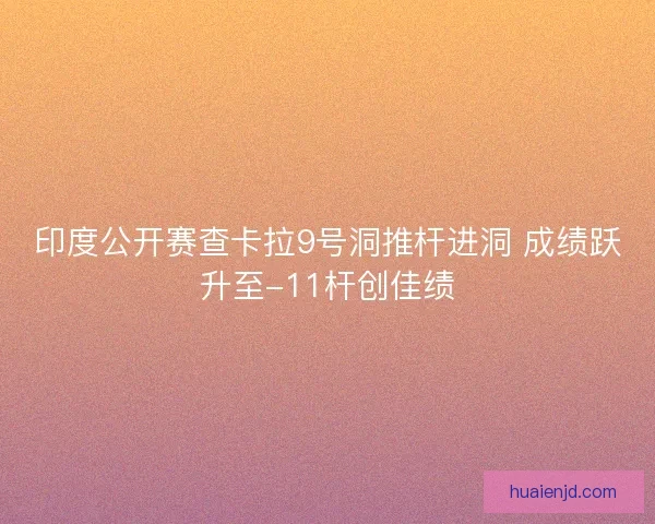 印度公开赛查卡拉9号洞推杆进洞 成绩跃升至-11杆创佳绩
