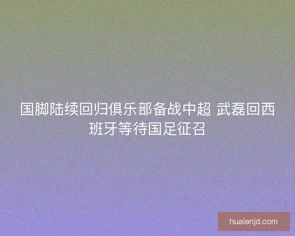 国脚陆续回归俱乐部备战中超 武磊回西班牙等待国足征召 国脚陆续回归俱乐部备战中超 武磊回西班牙等待国足征召