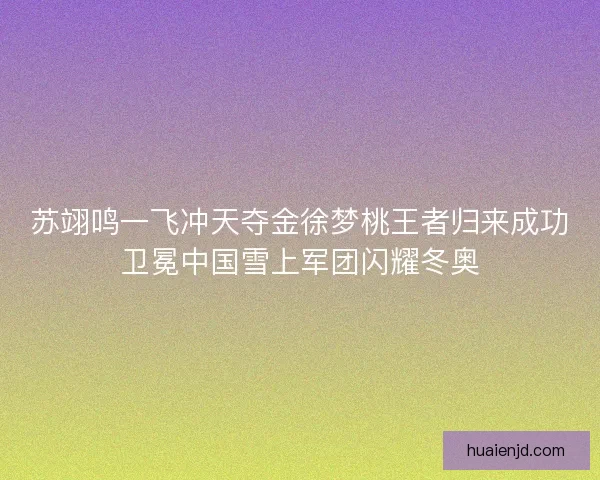 苏翊鸣一飞冲天夺金徐梦桃王者归来成功卫冕中国雪上军团闪耀冬奥 苏翊鸣一飞冲天夺金徐梦桃王者归来成功卫冕中国雪上军团闪耀冬奥